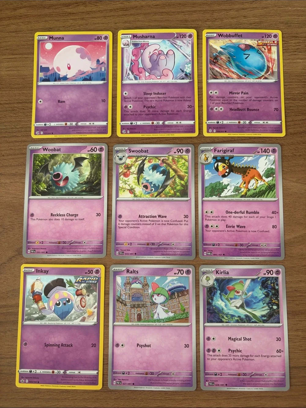 🔮 Psychic Pokémon Card Lot | Ralts Musharna Farigiraf Woobat ✨5/$25✨